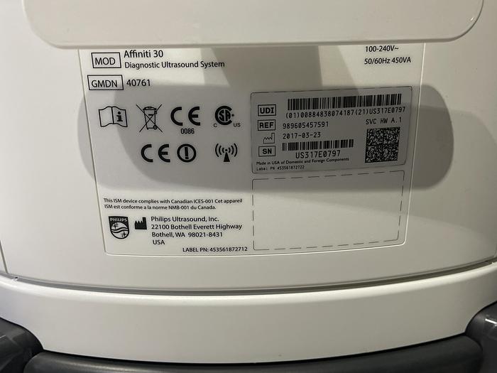 Gebraucht Philips Affiniti 30 Ultraschallgerät mit 3 Ultraschallsonden