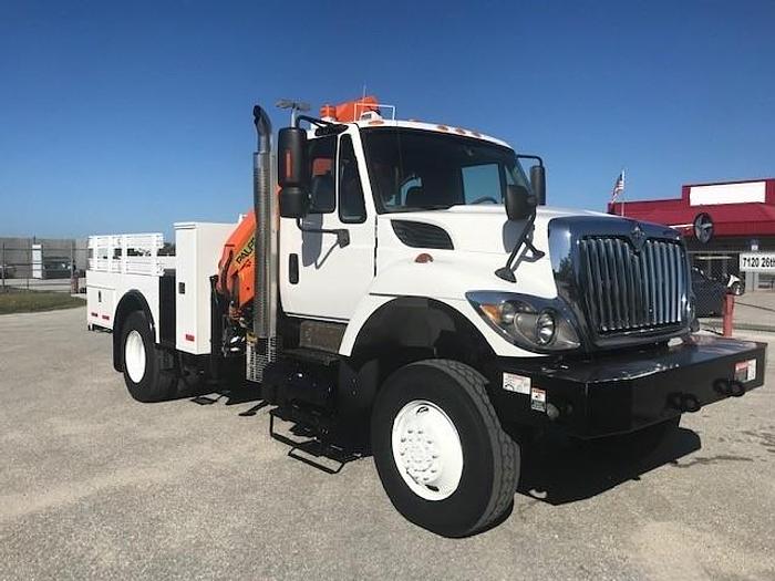 Used 2008 International 7400 4x4 Flatbed Knuckle Boom Truck - C44369
