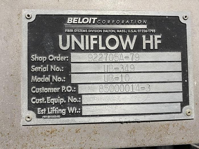 Used BELOIT MDL. UB-10 UNIFLOW  CENTRIFUGAL STOCK CLEANERS