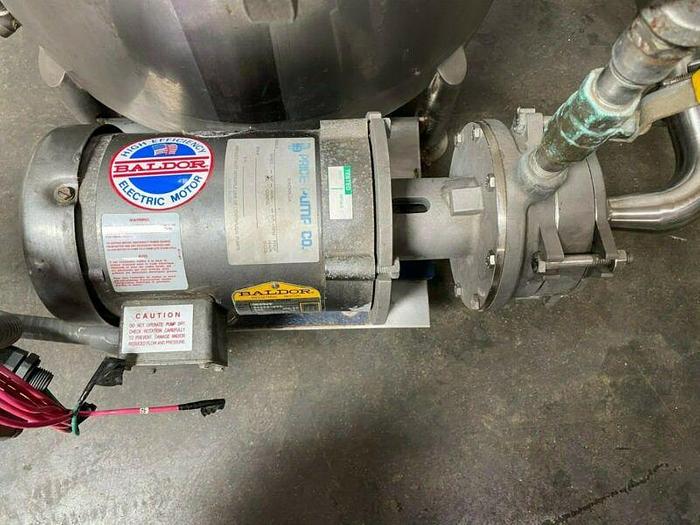 Used Stainless Steel 110 Liter Balance Tank w/ Price Pump & 1 HP Motor