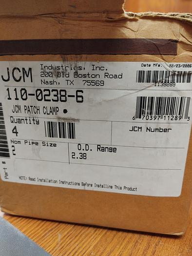 Parts Only JCM 110-0238 2" Patch Clamp 6" Long(110)