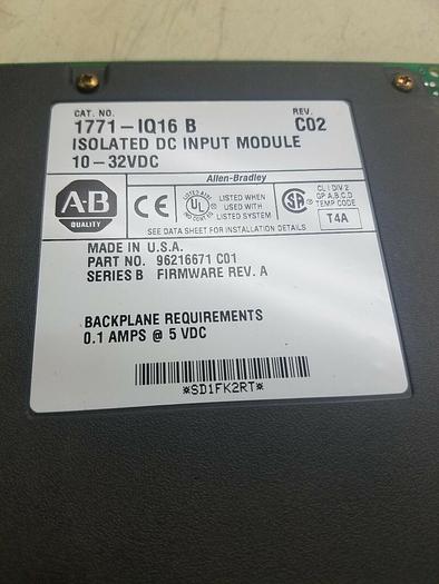 Used ALLEN BRADLEY 1771-IQ16 B REV. C02