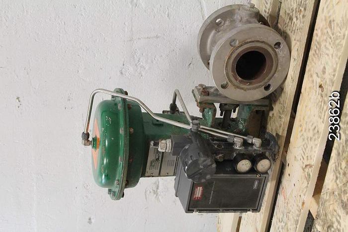 Used Fisher V150 3" Control Valve, Stainless Steel Body & Shaft, Stainless Steel/Pl-Ball, Composition-Seat. Actuator Type-1051, Size-33 Action-Pdto. Series 3622 Positioner, Class 150 #23862