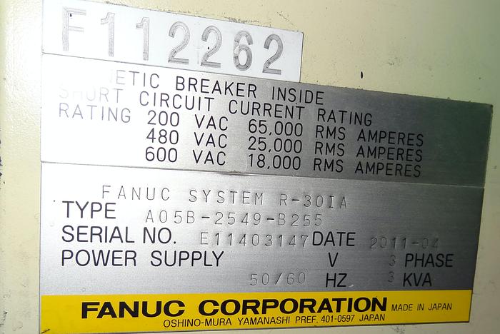 Used FANUC ARCMATE 120iC/10L 6 AXIS CNC MIG WELDING ROBOT WITH R30iA CONTROLLER