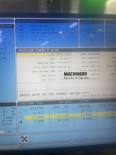 Used 2015 HAAS TM-2P CNC Vertical Machining Center