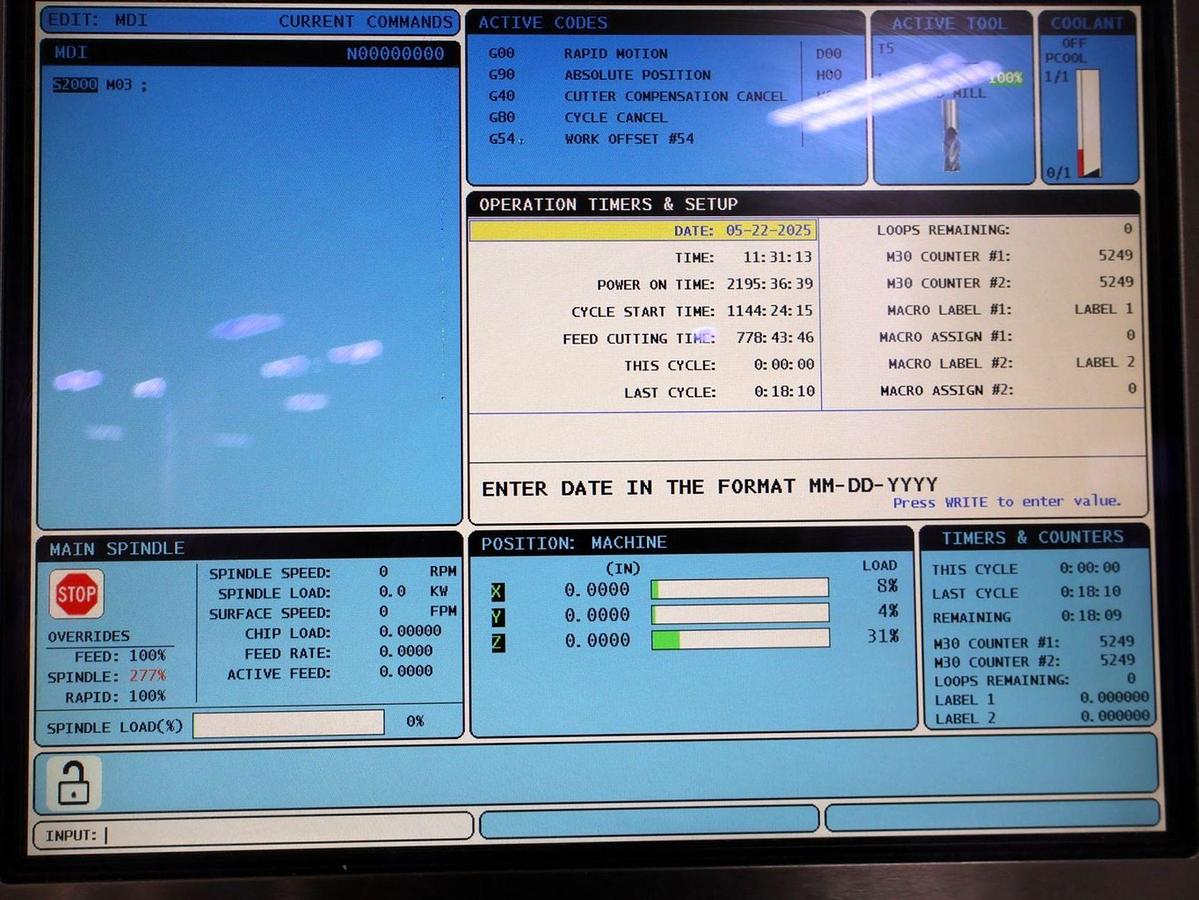 Used 2014 HAAS VF-2 CNC Vertical Machining Center ***Only 778 Feed Cutting Hours ***