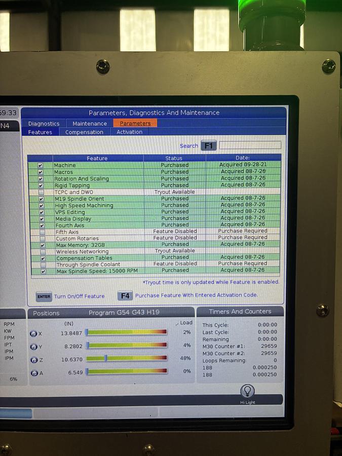 Used 2018 HAAS VF-2SS 15,000 RPM 4-Axis with HRT-160 Rotary Table Probe HSM