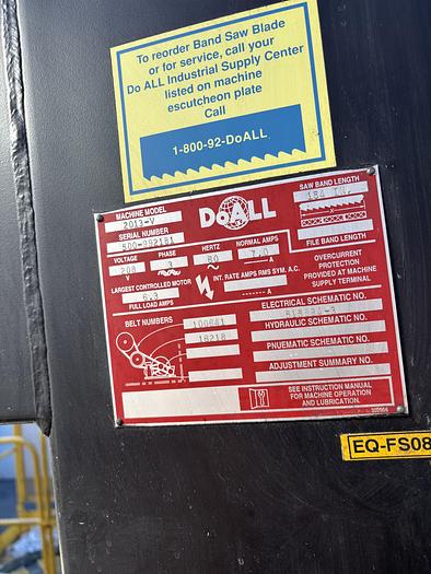 Used DoALL 2013-V500 Vertical Contour Saw