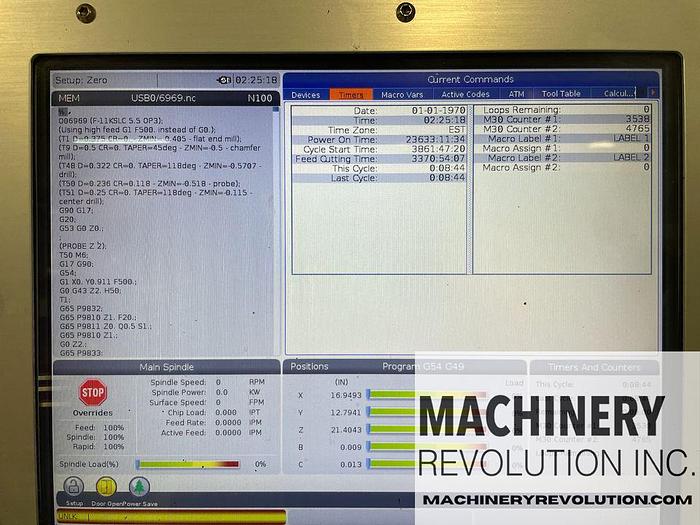 Used HAAS UMC-1000 5-Axis 15,000 RPM CNC Vertical Machining Center ***Low Hours***