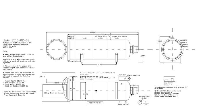 Used AETRON 96" ID x 20' TARICCO Control Autoclave with TARICCO Corp Thermal Control Computer