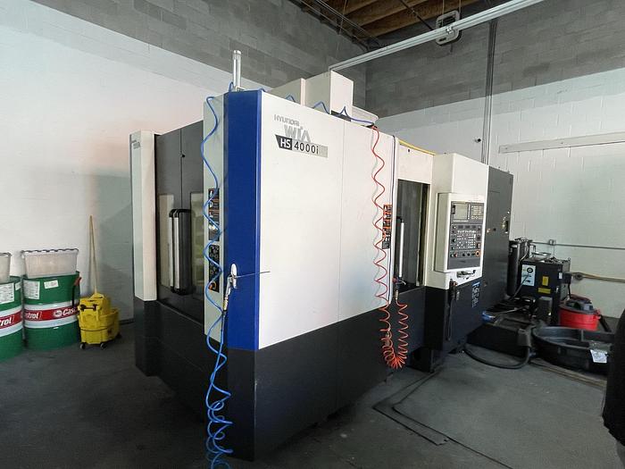 Used 2013 HYUNDAI WIA HS4000I 4-Axis Horizonta Machining Center with Pallet Changer