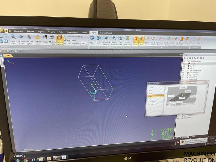 Used 2017 COORD3 Universal Bridge 20 9 8 Coordinate Measuring Machine 80" x 32" x 30"