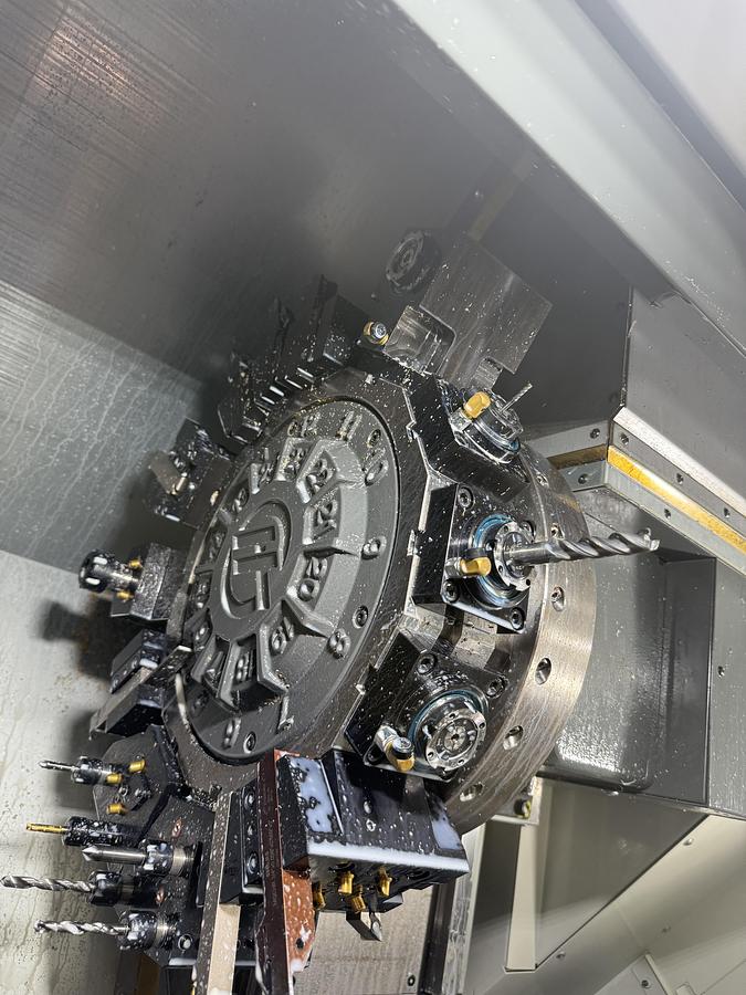 Used 2024 HAAS ST-15Y Sub Spindle CNC Lathe & HAAS Bar Feeder Only 35 Cutting Hours