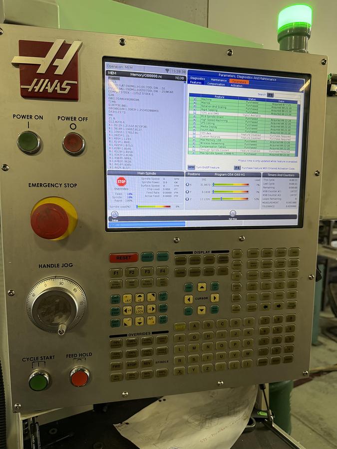 Used 2020 HAAS VF-4SS 4-Axis 12,000RPM CNC Vertical Machining Center WIPS / High Speed Machining / 40+1 ATC