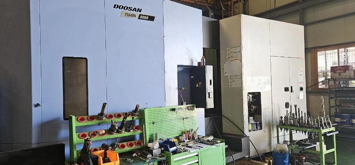 Used 2022 DOOSAN NHM 8000 4-Axis Horizontal Machining Center Low Hours