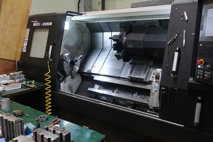 Used 2022 Hyundai-WIA L400LMC Long Bed Big Bore Live Tooling CNC Turning Center