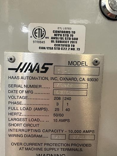 Used 2006 HAAS TL-1 CNC Lathe ***Only 175 hours ***