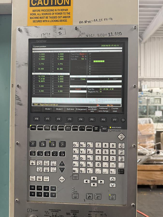 Used 2012 Brother TC-S2DN 5-Axis Nikken Trunnion Table CNC Tapping Center