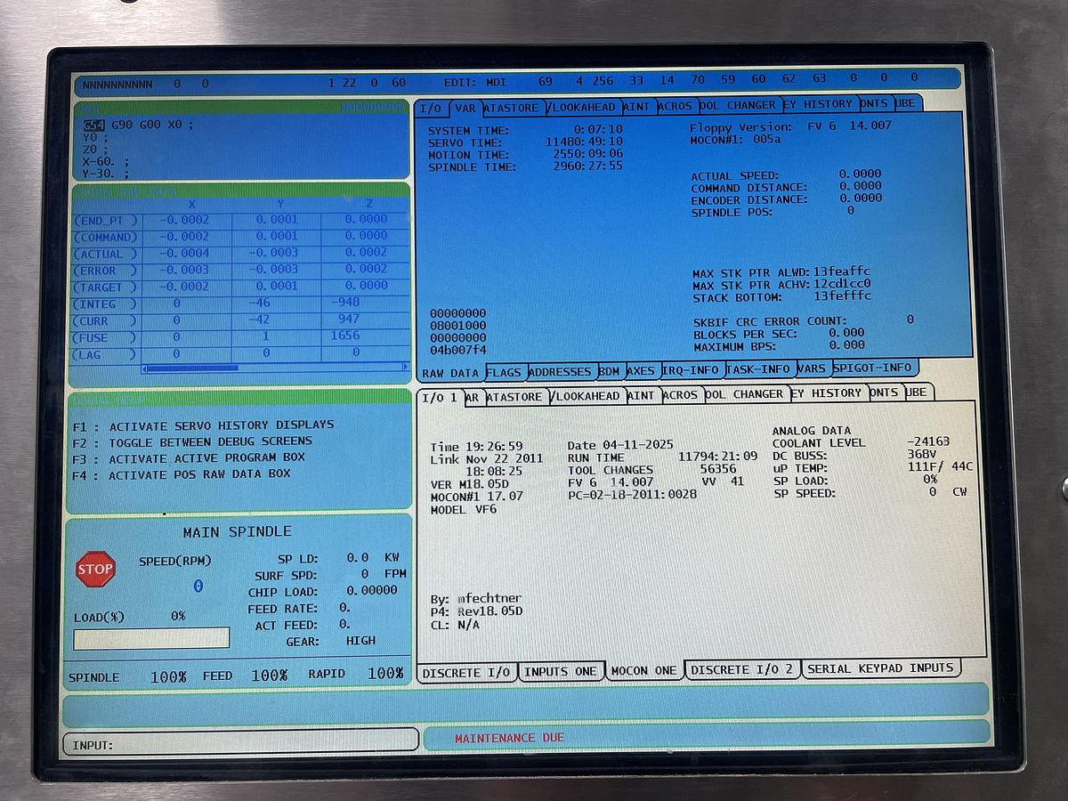 Used 2011 HAAS VF-6 10,000 RPM 4-Axis CNC Vertical Machining Center