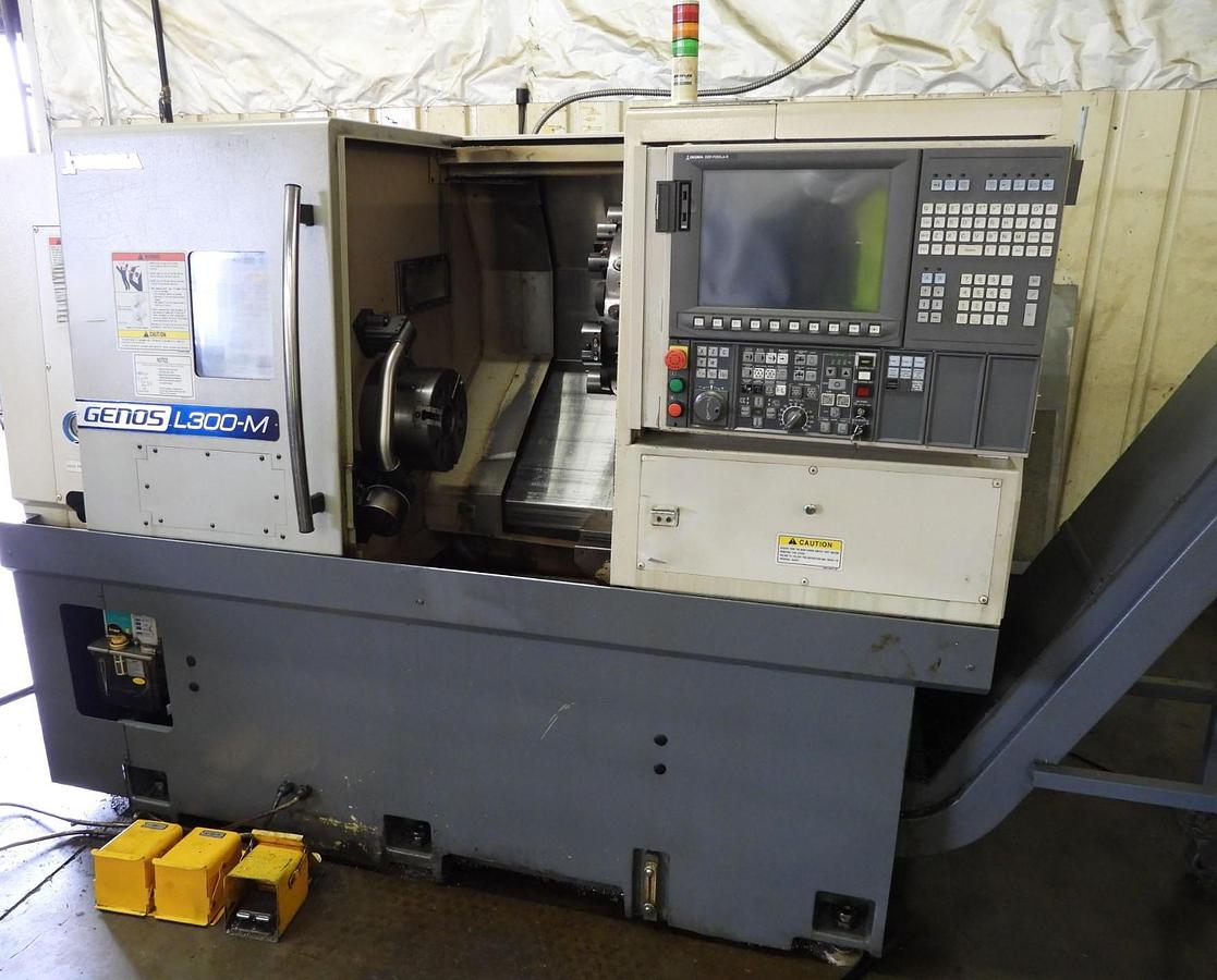 Used 2012 OKUMA Genos L-300M CNC Live Tooling Turning Center