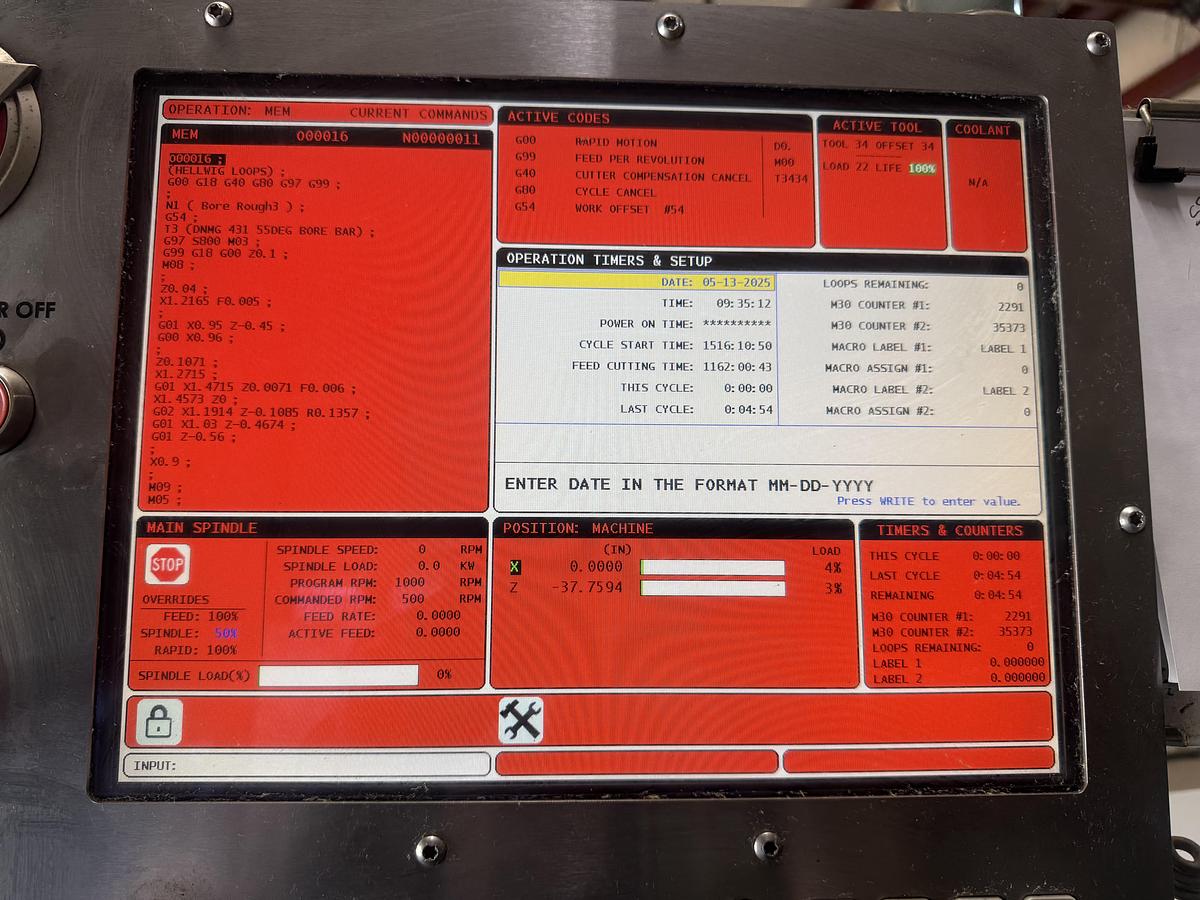 Used 2014 HAAS TL-3 with 12" Chuck Steady Rest & Tailstock  CNC Turning Center *** Low Hours***