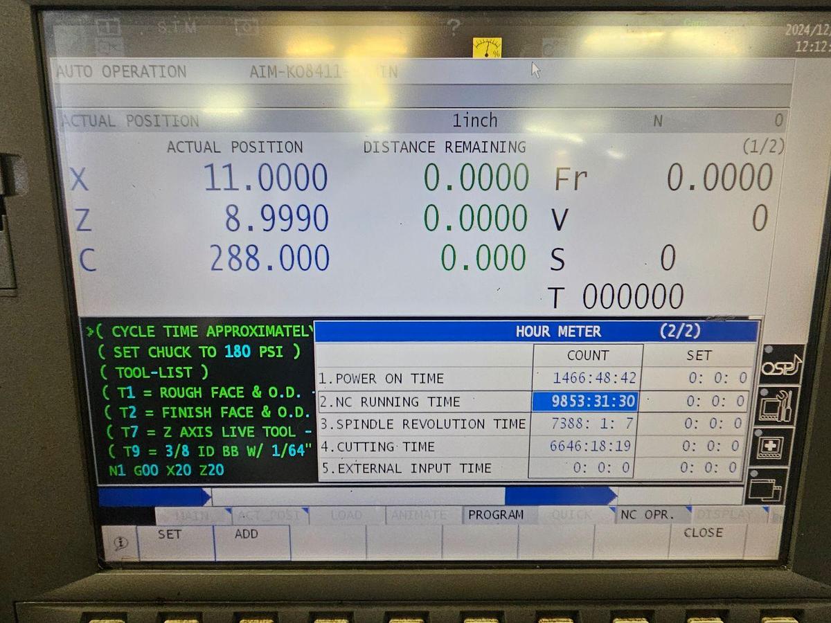 Used 2012 OKUMA Genos L-300M CNC Live Tooling Turning Center