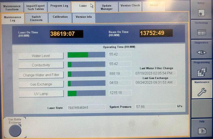 Used 2012 TRUMPF TruLaser 1030 CO2 Laser 2,500watt 5' x 10' Dual Pallet / Resonator / Chiller