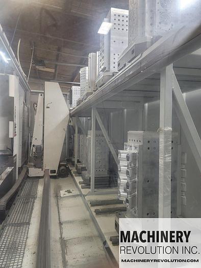 Used 2020 HYUNDAI WIA HS5000i 500mm 4-Axis Horizontal Machining Center 12 Station Pallet Pool