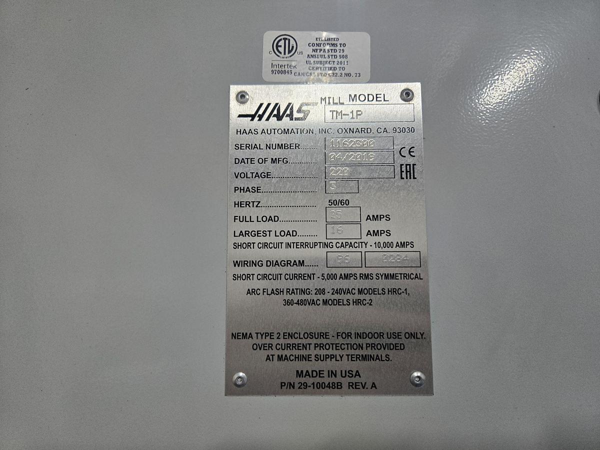 Used 2019 HAAS TM-1P 10,000 RPM Vertical Machining Center ***Low Hours***