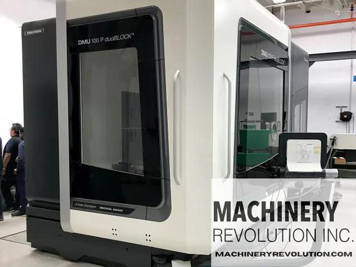 Used 2018 DMG MORI DMU 100P DUO Block 5-Axis 12,000RPM HSK Spindle CNC Vertical Machining Certer ***Like New***
