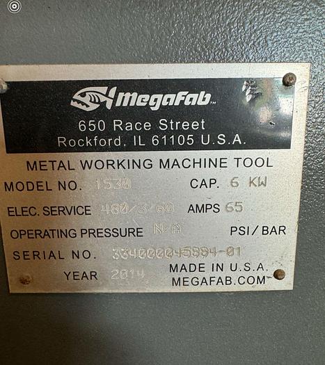 Used 2014 WHITNEY 1530 6,000-WATT CNC FIBER LASER with Shuttle Table