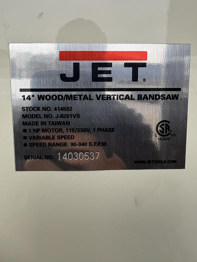 Used JET 14" Band Saw