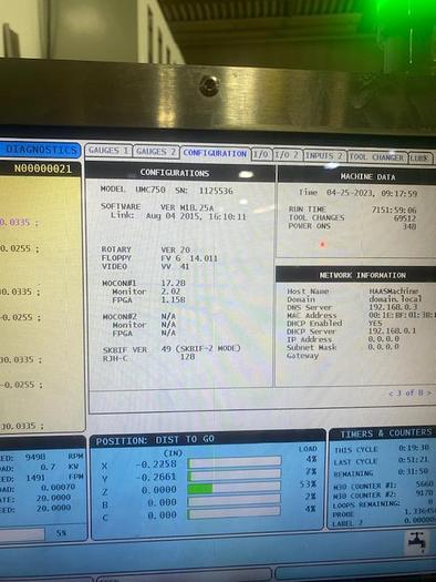 Used 2015 HAAS UMC-750 5-Axis 12,000RPM CNC Vertical Machining Center