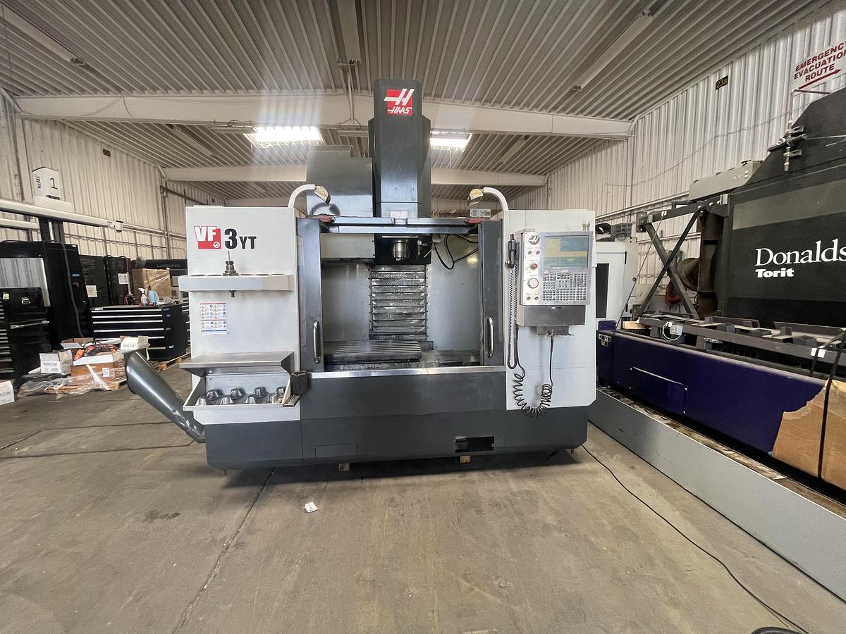 Used 2013 HAAS VF-3YT Cat-50 CNC Vertical Machining Center with TSC / PCOOL