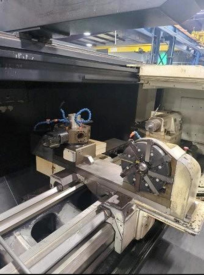 Used 2015 MAZAK POWERMASTER UNIVERSAL 3000 25" Chuck 122.5" Between Centers Programmable Tailstock