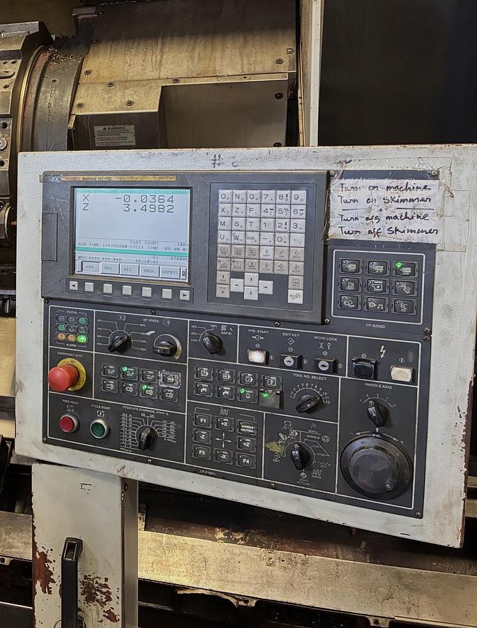 Used 2004 YAMA SEIKI GS-460L 8" Spindle Bore CNC Lathe with Steady Rest