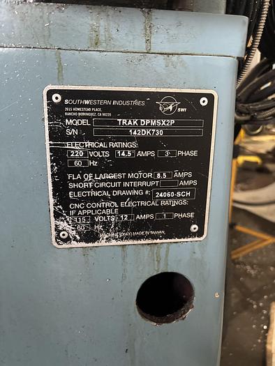 Used 2014 TRAK DPM SX2P CNC Bed Mill