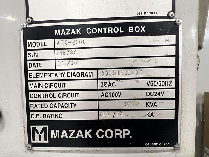 Used 2000 MAZAK VTC-200C 4-Axis CNC Machining Center
