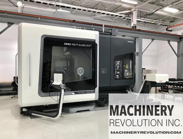 Used 2018 DMG MORI DMU 100P DUO Block 5-Axis 12,000RPM HSK Spindle CNC Vertical Machining Certer ***Like New***