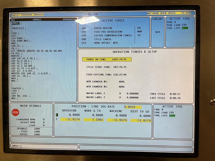 Used 2012 HAAS TL-2 CNC Turning Center
