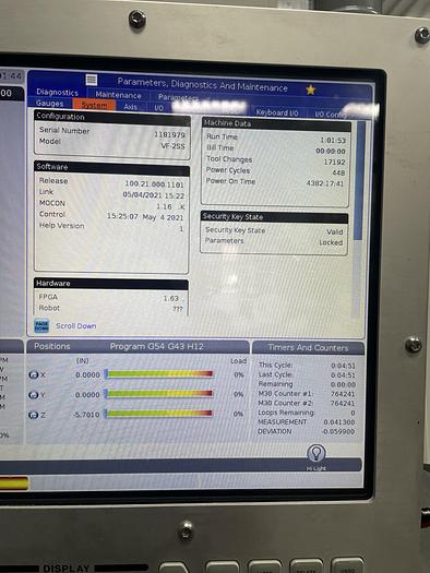 Used 2021 HAAS VF-2SS 12,000 RPM CNC Vertical Machining Center