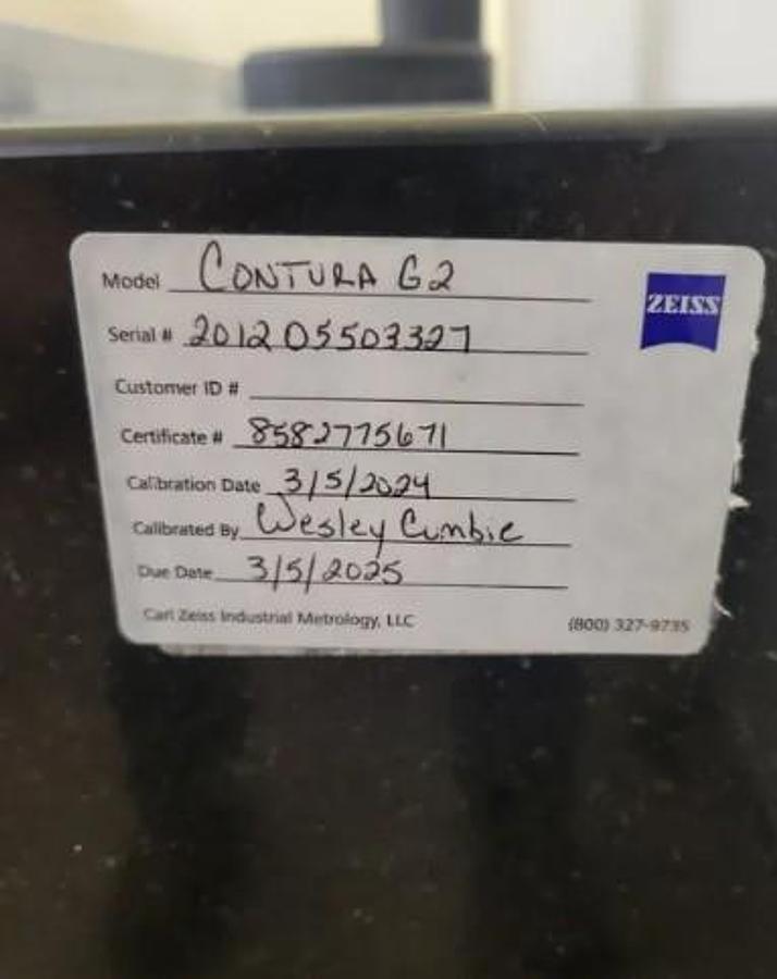 Used 2012 ZEISS  CONTURA G2 Aktiv 7/10/6 Coordinate Measuring Machine