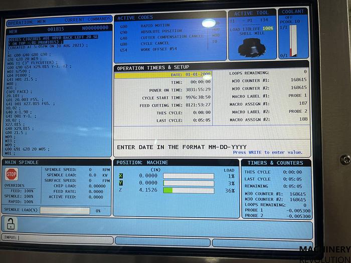 Used 2014 HAAS VF-9/40 4-Axis Vertical Machining Center