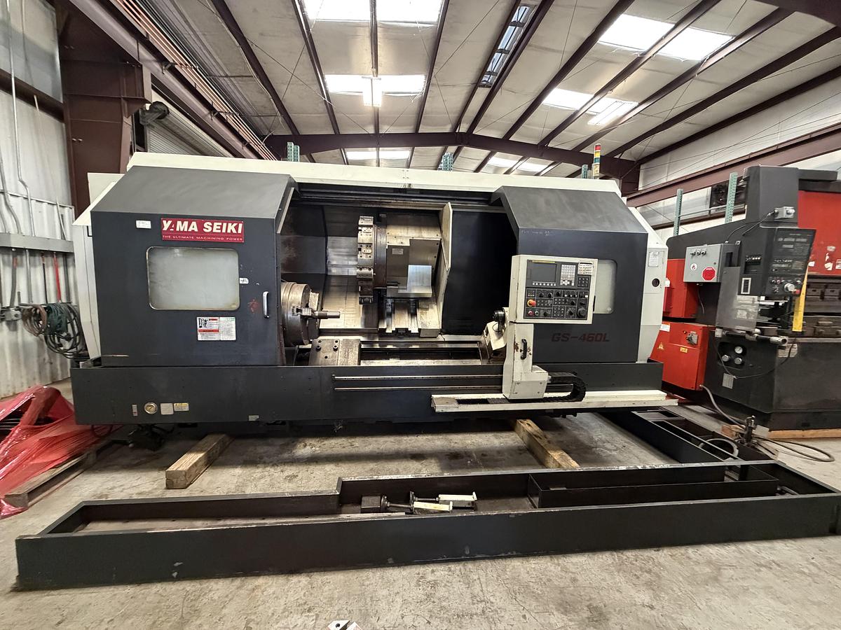 Used 2004 YAMA SEIKI GS-460L 8" Spindle Bore CNC Lathe with Steady Rest