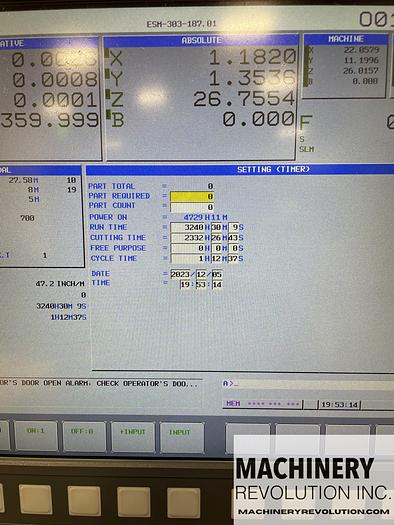 Used 2017 DOOSAN NHP 4000 CNC 4-Axis / 12 Pallet / 275 Tool / 15,000RPM Horizontal Machining Center
