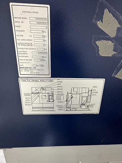 Used 2005 Mori Seiki DuraCenter 5 CNC Vertical Machining Center