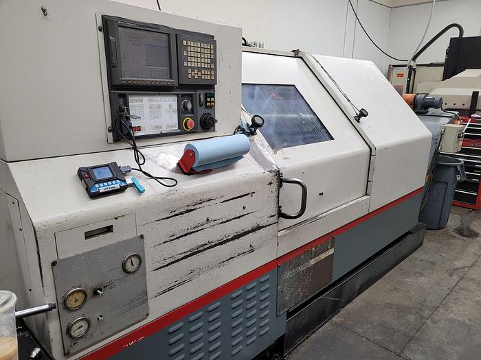 Used 2000 Cincinnati Hawk 250 CNC Lathe with Live Tooling and Programmable Tailstock & Fanuc control