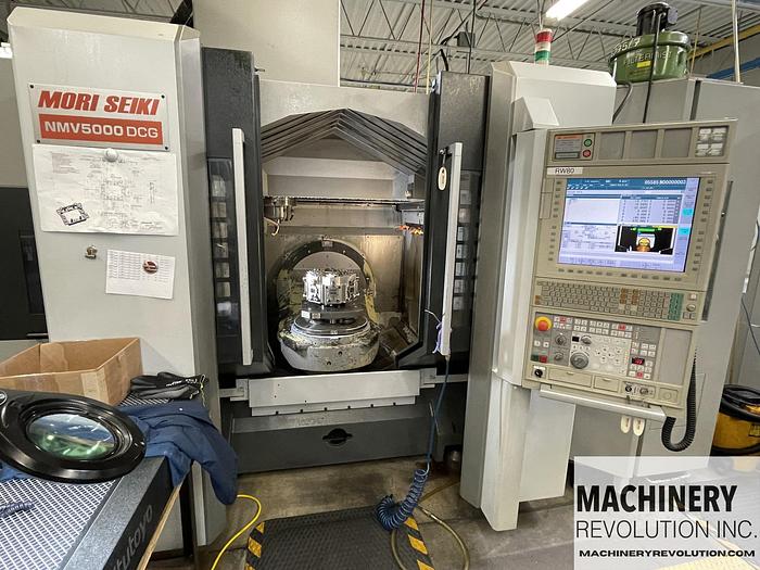 Used 2012 Mori Seiki NMV 5000 DCG 5-Axis CNC Vertical Machining Center with 8 Pallet Pool / C-Axis Turning / 181 Tools / TSC