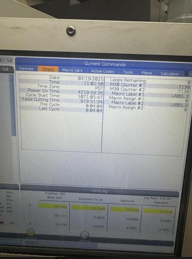 Used 2019 HAAS VF-6/50 Vertical Machining Center