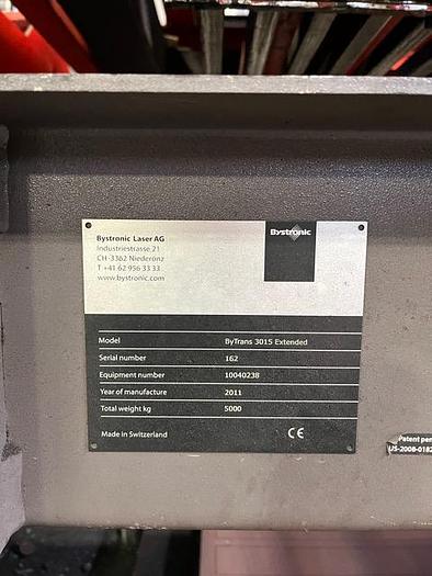 Used 2010 Bystronic BYSPEED 3015 6KW CO2 LASER WITH 2011 BYTRANS 3015 EXTENDED LOAD